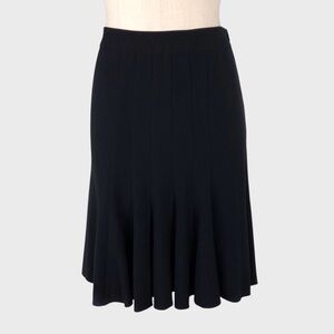 KLD Signature Black Flared Midi Skirt